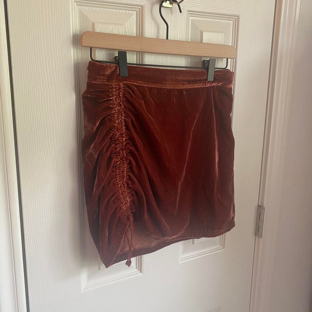 Free-people Women's Orange and Burgundy Skirt
